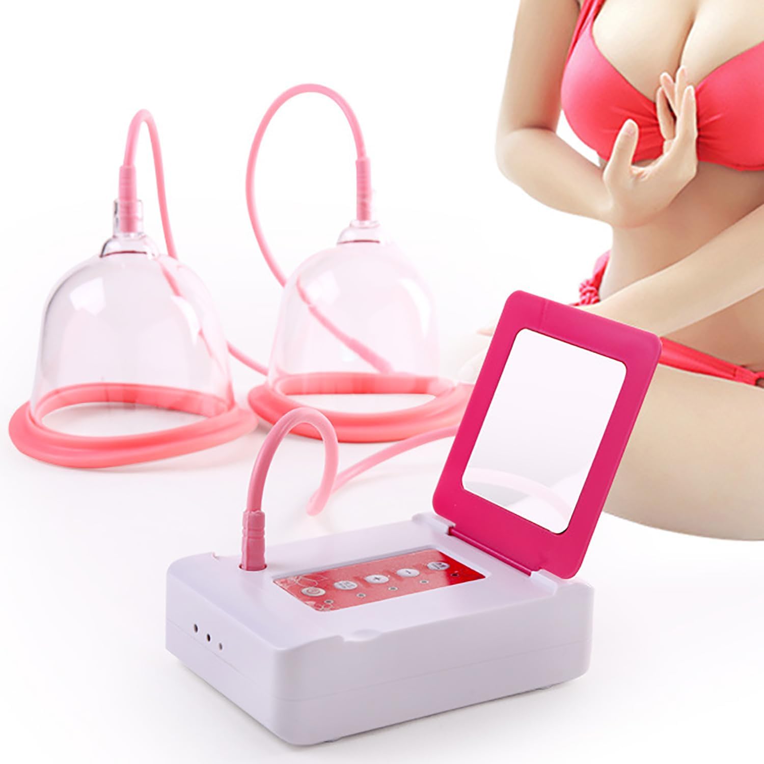 Electric Breast Massager, Chest Beauty Enlargement Machine, Negative Pressure Vacuum Breast Cup, Promote Breast Growth, Safe Silicone Material, for Flat Breasts, Sagging Breasts