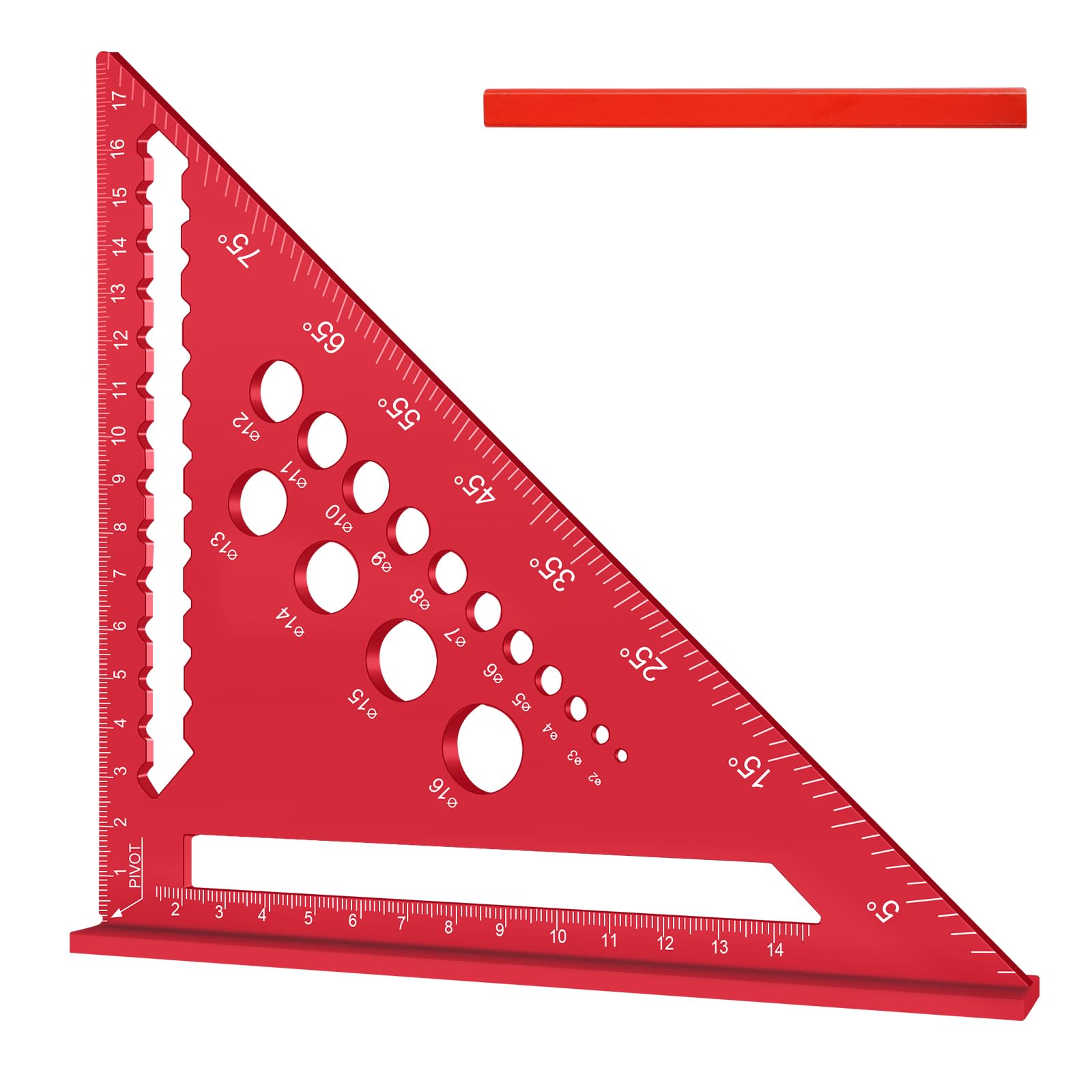 Flintronic Speed Square Set, 18cm/7inch Aluminum Alloy Triangle Ruler, Metric Woodwork Square with Carpenter Pencil* 2, Carpenters Squares for Angle Measuring Marking Drilled Hole