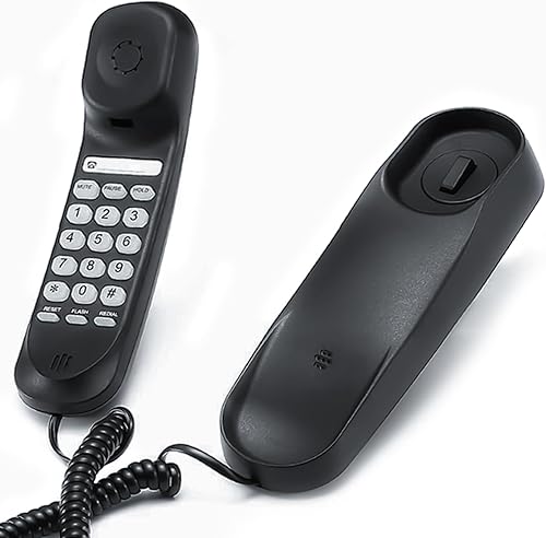 Teléfono fijo - Teléfono con cable duradero para la oficina. Mini teléfono utiliza chips de sonido HD, haciendo que el sonido sea más claro. Es