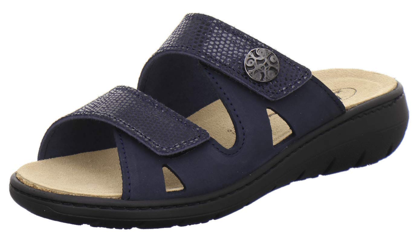 AFS-Schuhe 2808, comode pantofole da donna in pelle, pratiche scarpe da lavoro con plantare intercambiabile, comode pantofole