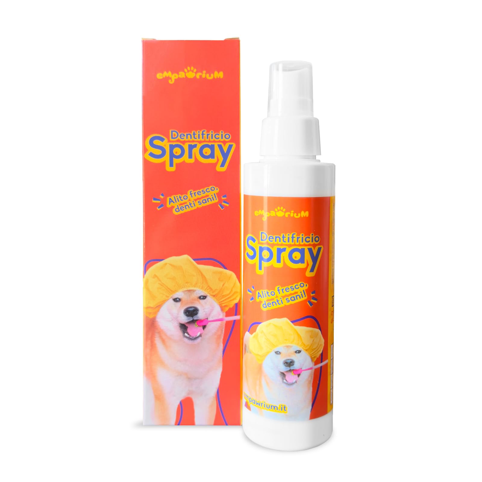 Dentifricio per Cani Spray 150 ml Made in Italy - STOP ALITOSI, Igiene Orale Profonda con Aloe Vera e Menta
