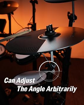 Donner Mute Cymbal Set with 12-inch Cymbals and Cymbals Stand for Electric Drum Kit, More Stable Iron Metal Bracket, Signal Cable, Rack Clamp for Electric Drum Set (For DED-200/400 /500 Expansion)