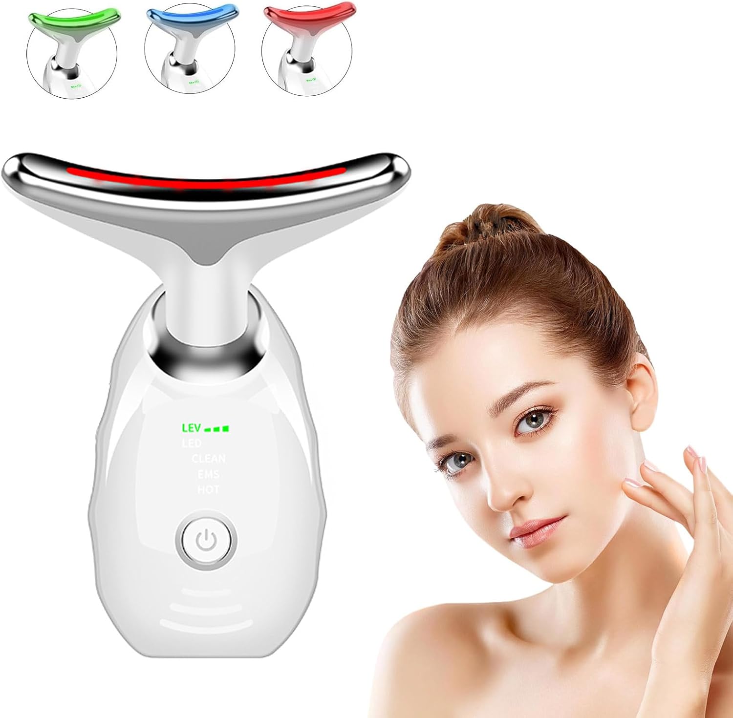 Electric Face Massager, Anti-Wrinkle Face Device with 3 Massage Modes, Facial and Neck Massager with Vibration for Skin Tightening and Smoothness