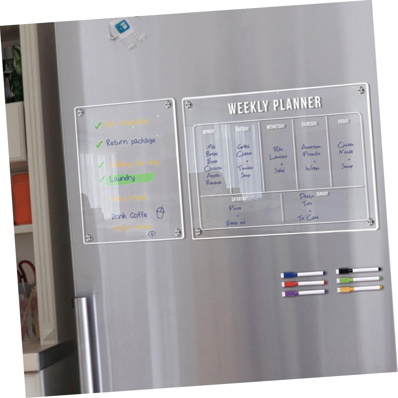 STOBOK Kühlschrank-whiteboard Abwischbarer Monatsplaner Praktische Erinnerungstafel Magnetische Notiztafel für Küche Wiederverwendbarer Kalender für Kühlschrank