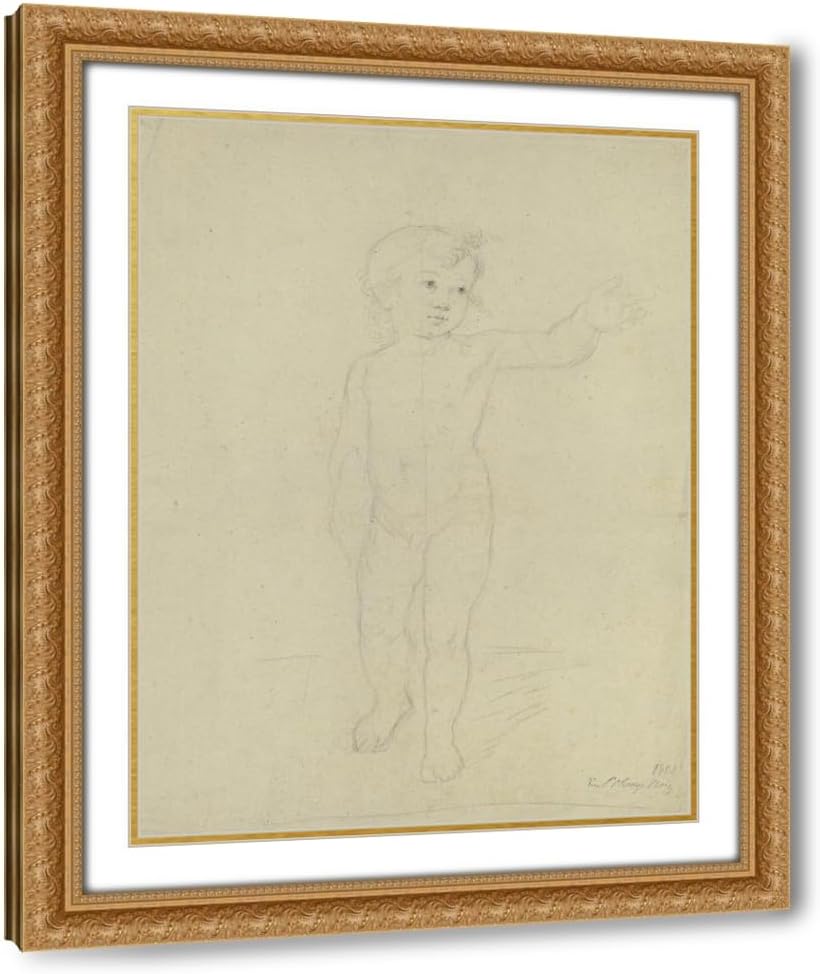 ArtDirect Knabenakt mit erhobenem linken Arme (ca 1806-1807) Custom Framed Art Print Giclee Print or Canvas Options with Various Sizes and Customization by Philipp Otto Runge