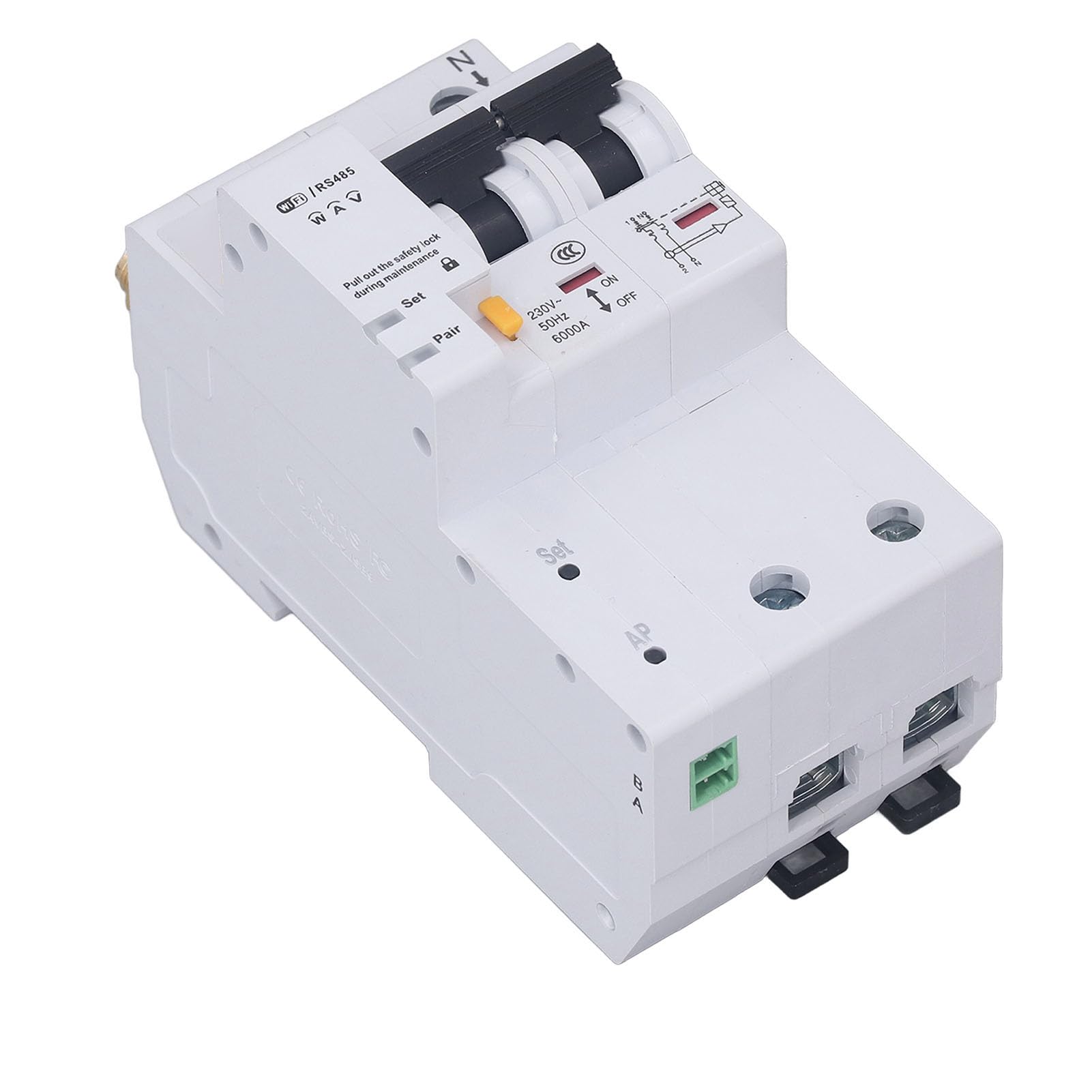 Interruttore WiFi Circuit Breaker 2P Controllo vocale di controllo VOCE Smart Air Switch con protezione sovraccarico AC230V (16A)