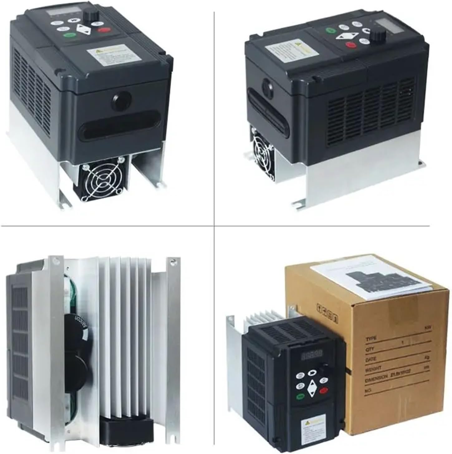 Solar Frequency Converter Variable Frequency Inverter 220V 380V Output 4KW 5.5KW 7.5KW 11KW VFD Motor Drive Inverter Converter(1.5kw 2hp,220V)