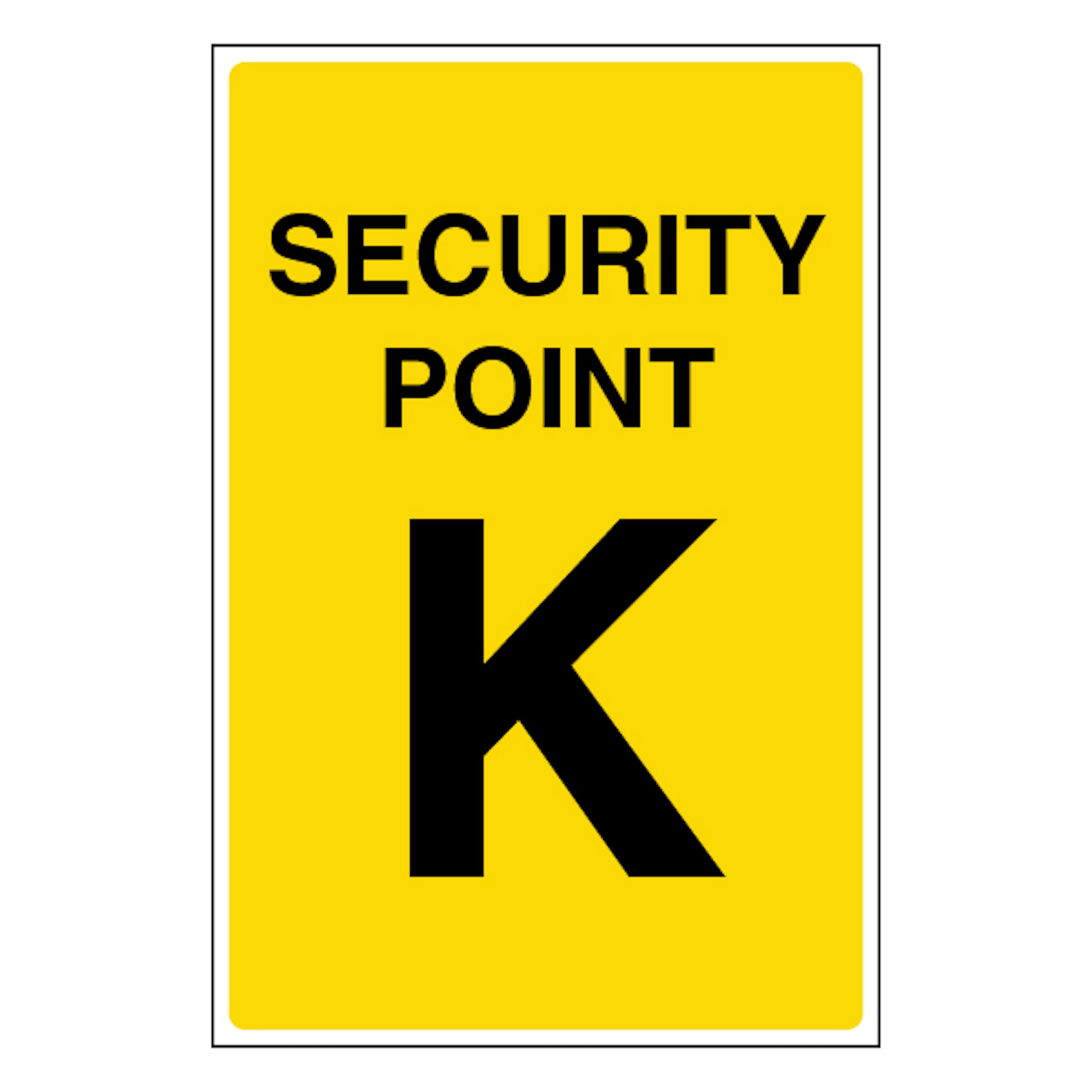 V Safety Security Point K 100 x 150 mm - 1mm Rigid Plastic