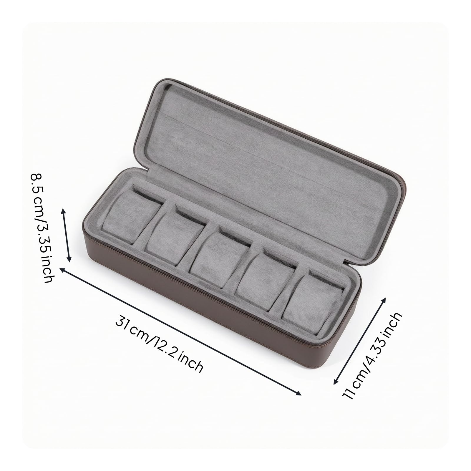 Uhrenbox mit 3 Slots gepolstert Uhrenreiseetui schützend Uhrenaufbewahrungsbox für Uhrensammler, color to 4