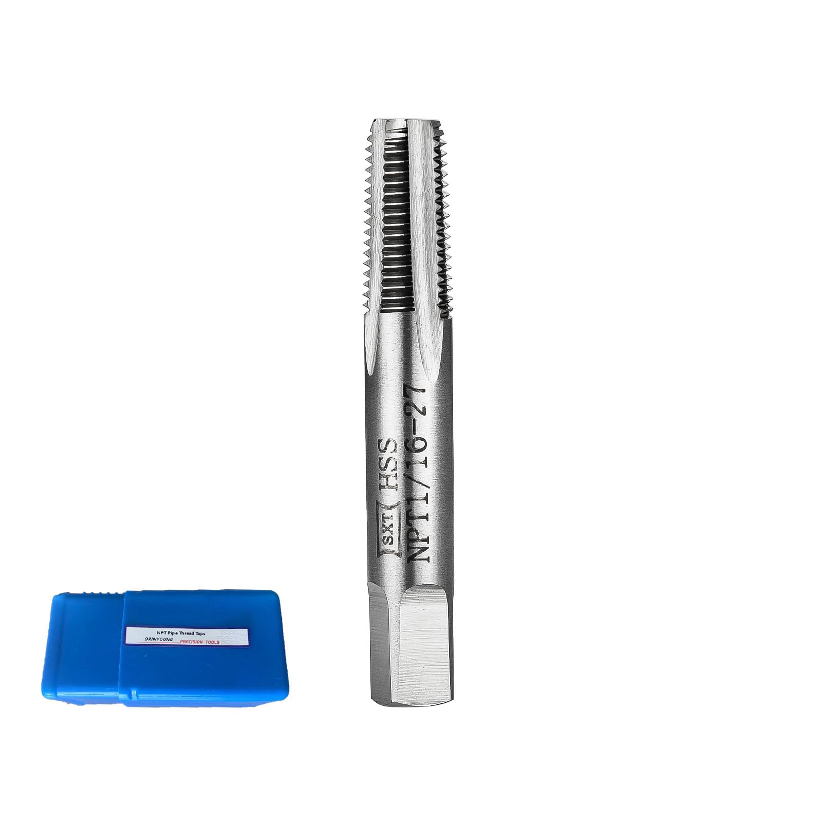 Tap Pipe Extended Pipe threadtap NPT high Speed Steel (HSS) Lengthened Taper Pipe Thread Taps DRINYOUNG (1/16"-27 NPT Qty 10)