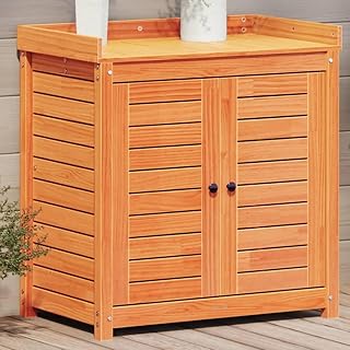 Furniture Select-Mesa para macetas con estantes, color marrón, 82,5 x 50 x 86,5 cm, madera maciza de pino