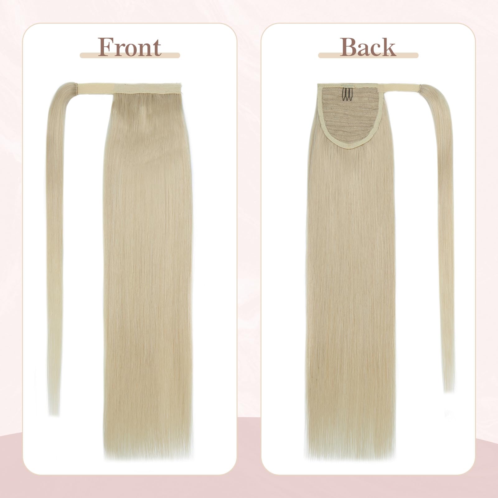 SEGOHAIR Wrap Around Ponytail Human Hair Clip in Ponytail Hair Extensions - Image 2