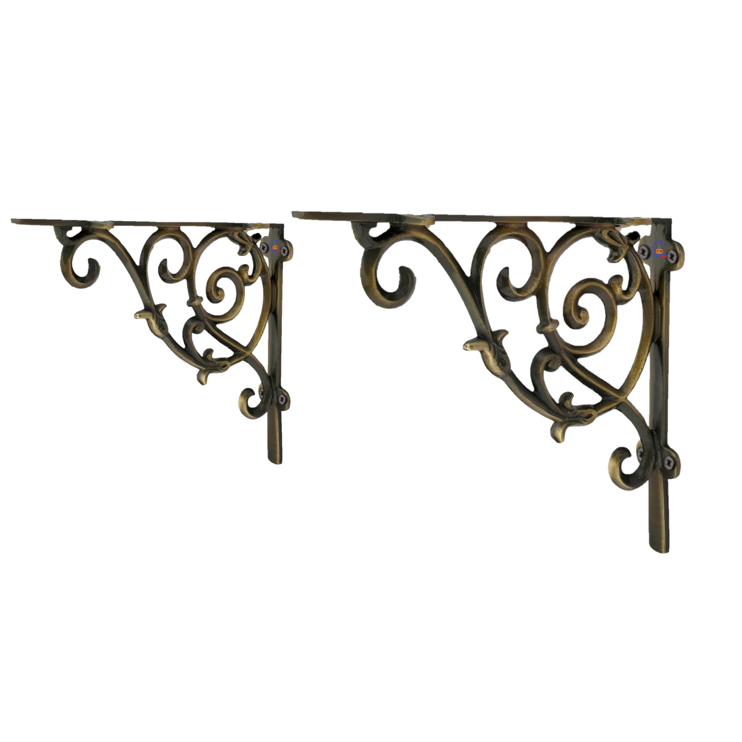 Metal Handcrafted Shelf Bracket for The Floating Shelves L Angle Decorative L Shaped Corner Brace Joint Heavy Duty Wall Mounted Shelf Support Corner Brace Holder (Pack of 2, Brass Antiq) (B0D95Z1NDT) Amazon Price History, Amazon Price Tracker