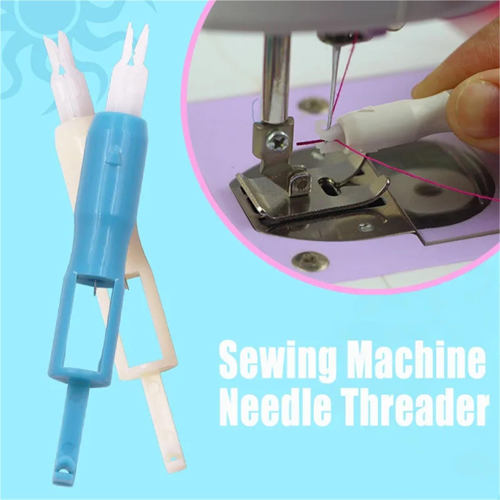 Nawlekacze do igieł krawieckich, Automatic Sewing Machine Needle Threaders 10pcs Blue White(Blue)