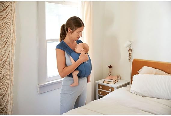 Ergobaby Embrace Soft Air Mesh Ergonomic Baby Carrier for Newborns from Birth, Ergonomic 2-Position Belly Carrier Front Carrier, Blue