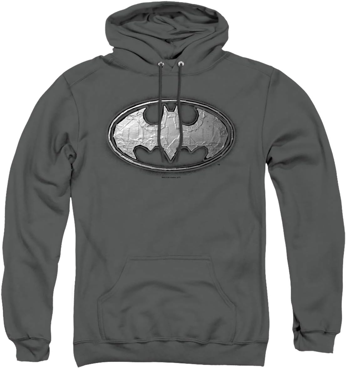 Trevco Batman-Duct Tape Logo - Adult Pull-Over Hoodie - Charcoal44; Extra Large