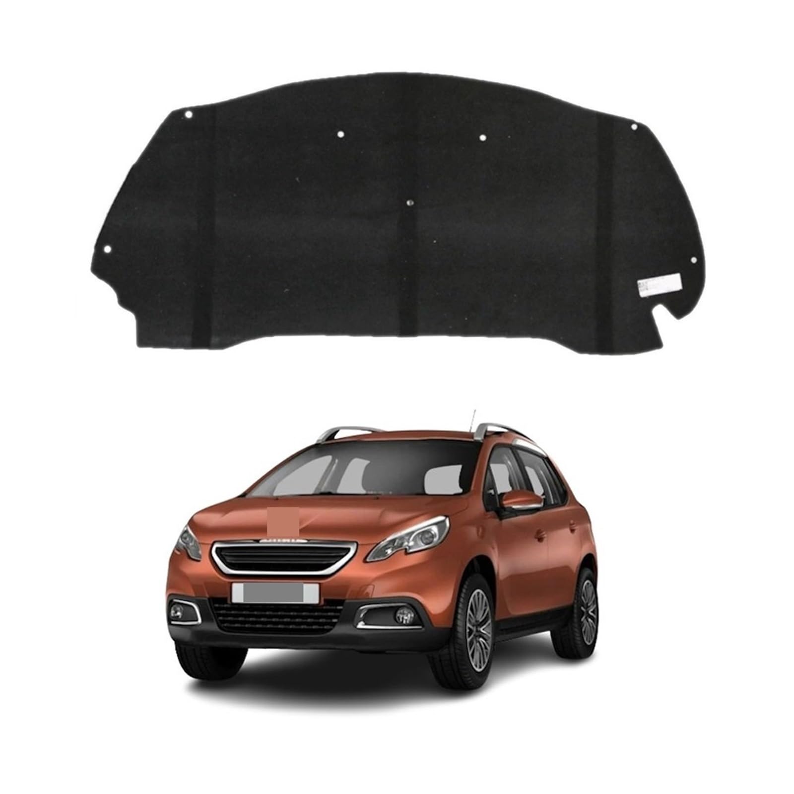 Compatible for Peugeot 2008 A94 P24 2013~2025 2014 2015 Car Hood Engine linin Thermal Insulation Cotton Soundproof Mat Cover Accessories(13-19 Regular)