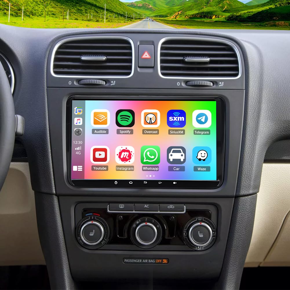 2 DIN avec écran Tactile 9" Autoradio pour VW Golf 2009 2010 2011 2012