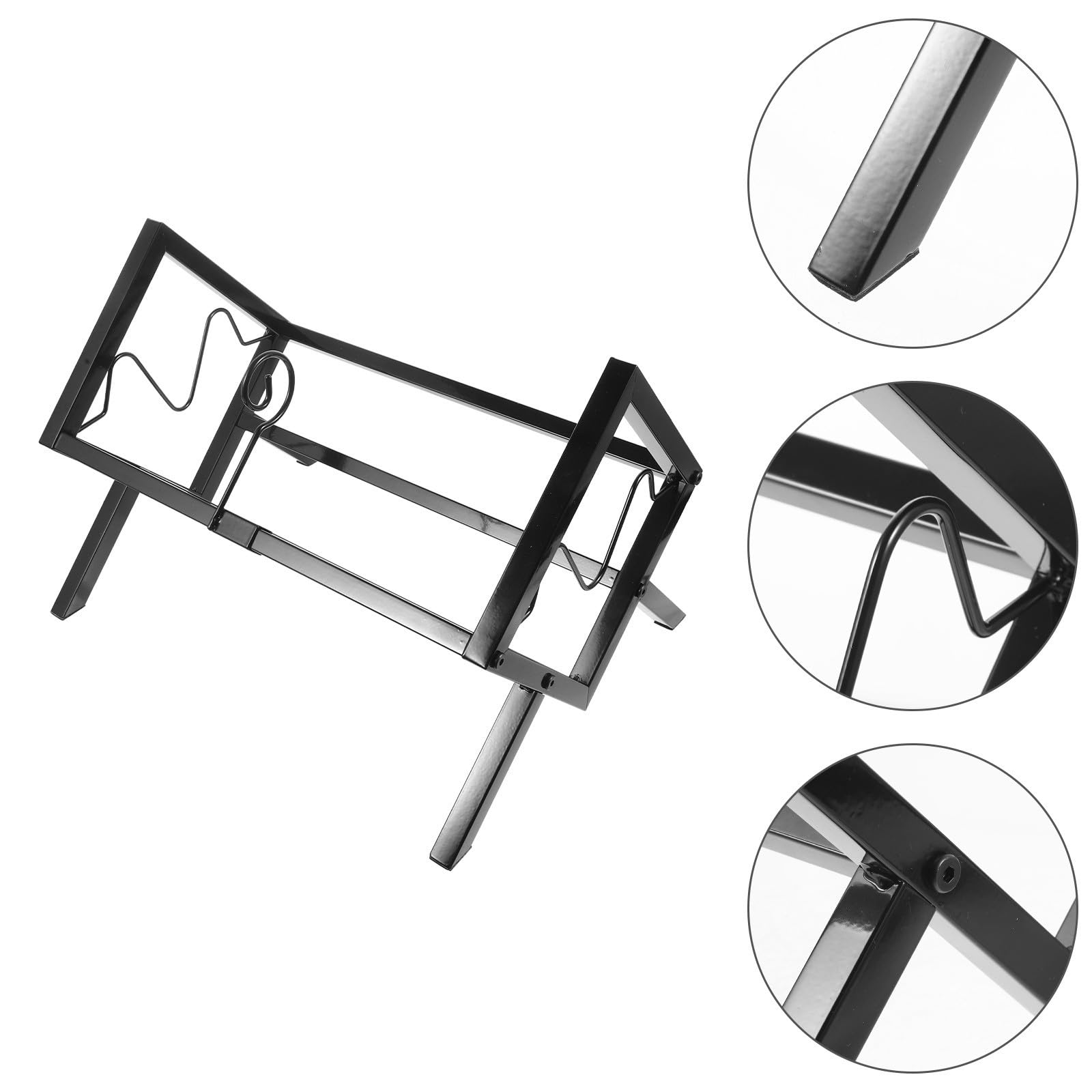 Scaffale Porta Dischi in Vinile in Metallo Nero Grande Capacità, Supporto da Tavolo per Casa e Ufficio, per Esposizione di Vinili e Riviste
