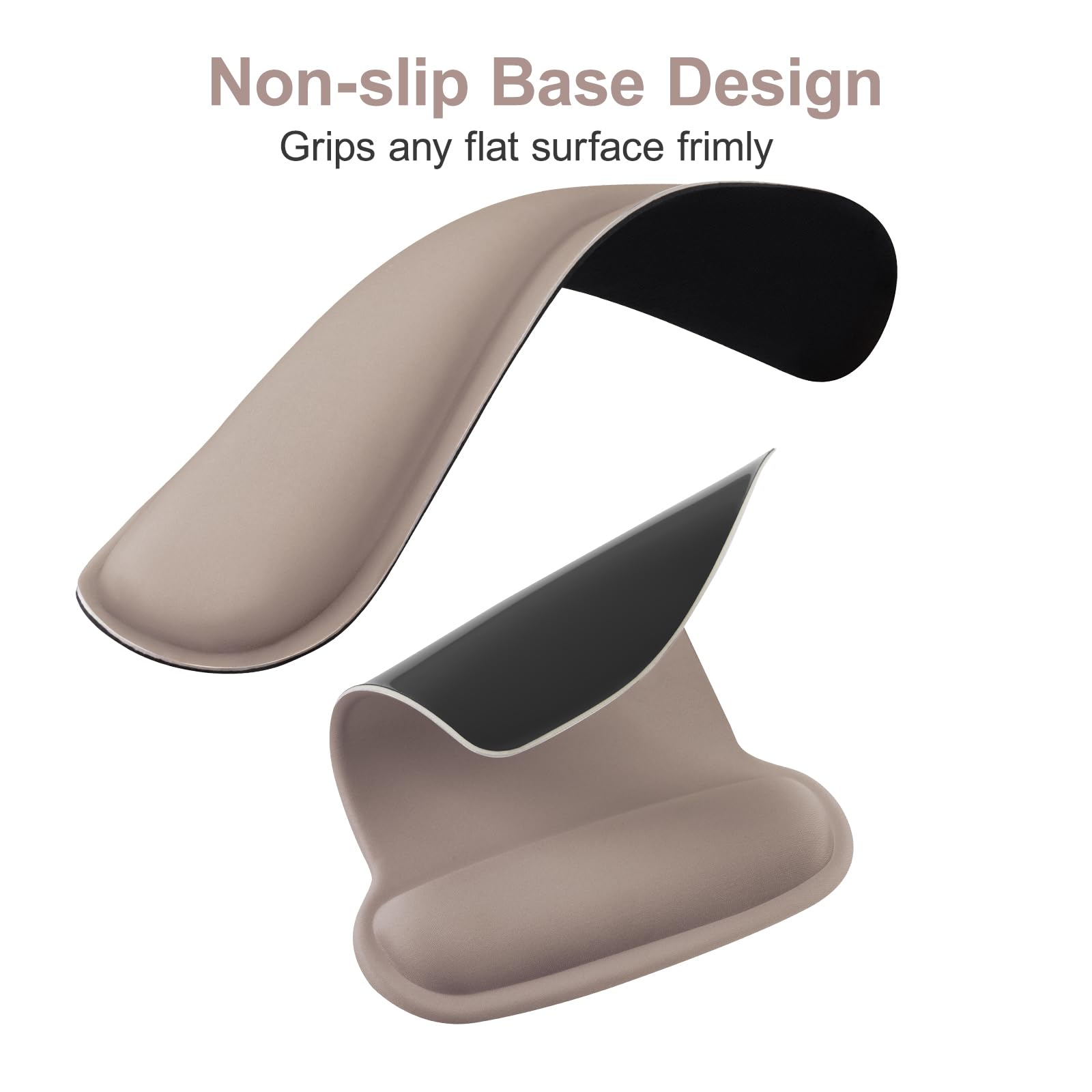 MOSISO Reposamuñecas para Tapa Ratón y Teclado, Alfombrilla Ratón Ergonómico Base Antislip Hogar/Alivio Dolor Oficina y Cojín Easy Tipe con tela de Neopreno y Espuma Viscoelástica, Marrón Taupe