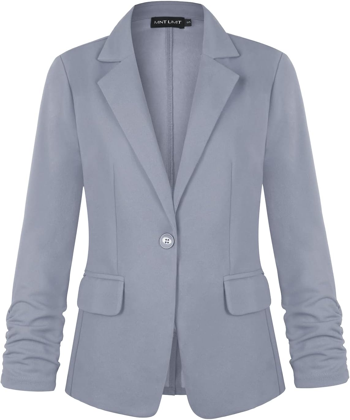 MINTLIMIT Women's 3/4 Sleeve Blazers One Button Work Office Blazer with Pockets