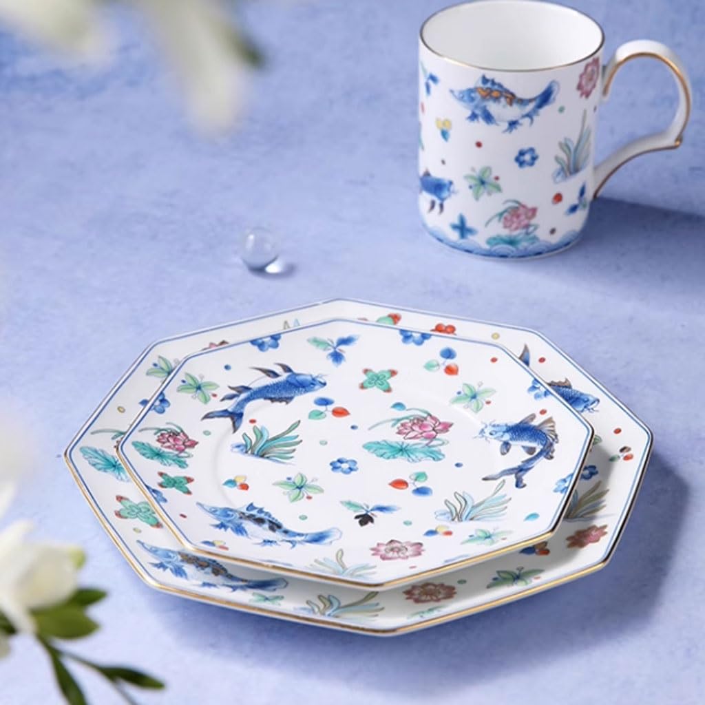 Platos para Comer platear De Cena De Cerámica Fresca, Vajilla China De Alta Gama For El Hogar, platear De Filete De Aperitivos De Frutas Platos de cerámica para la Cena
