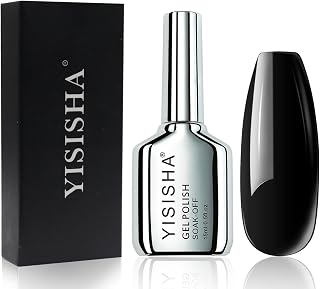 Black Gel Nail Polish,Requires Drying Under UV/LED Lamp 15ml/0.5fl.oz Nail Gel Polish,Color is Bright and Moist Gel Nail Varnish, Easy to Use and Durable Bottles Hema Free Gel Polish
