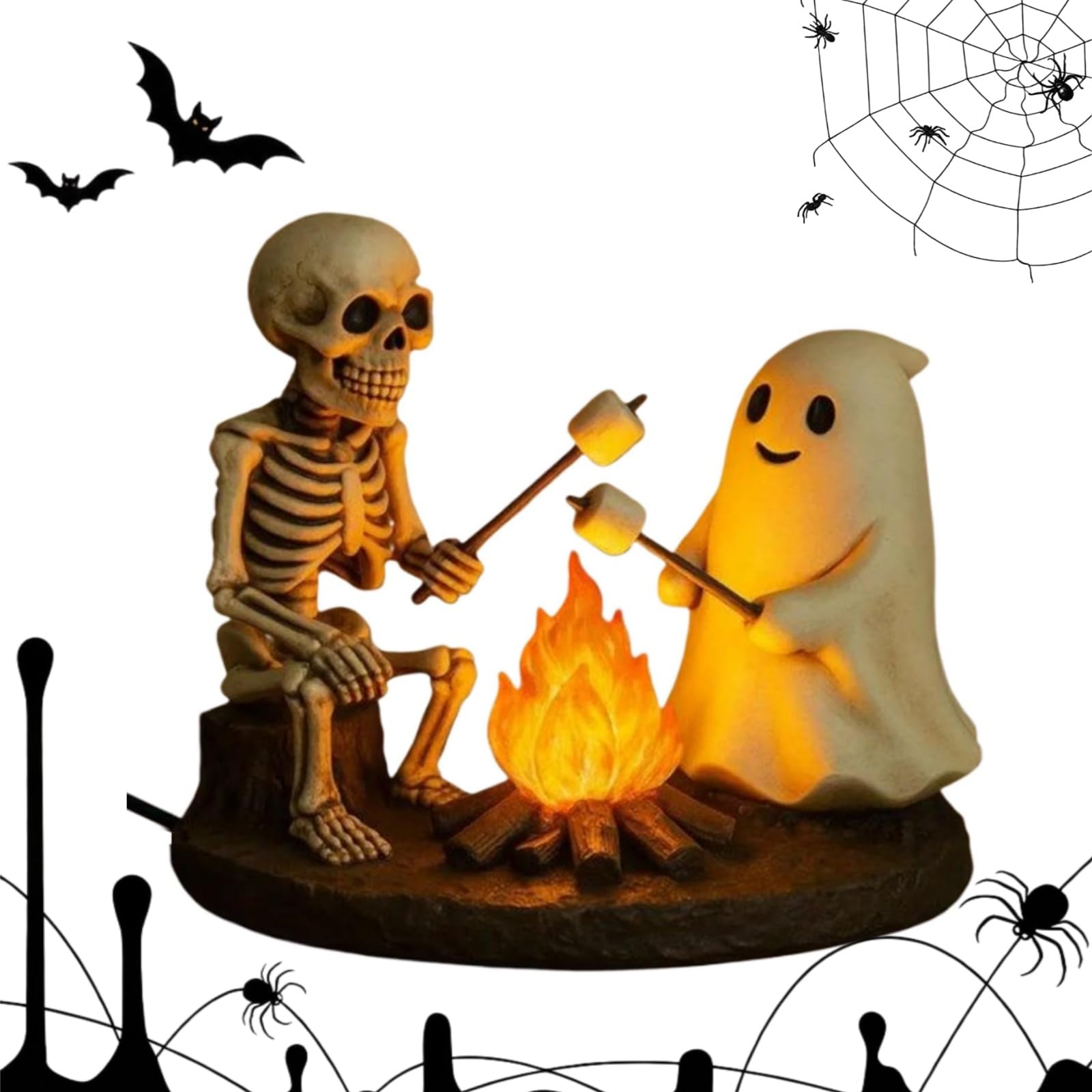 Worldkit Manomano Skeleton and Ghost Campfire Night Light