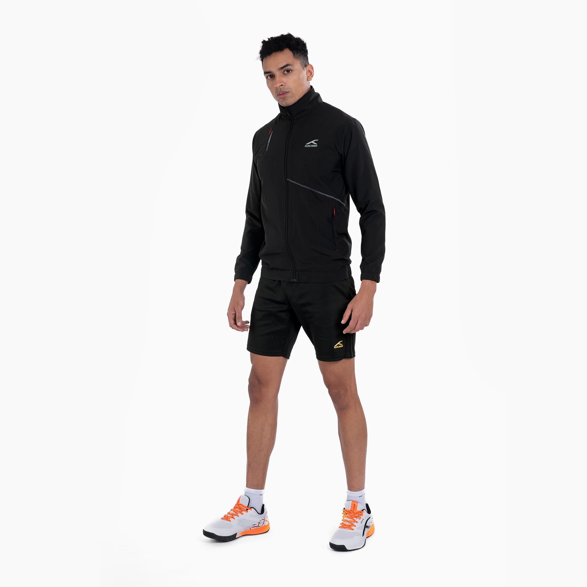 HNDRD Unisex Sprint Jacket |Advanced Dry Wicking Tech| Temperature Control | Air-Dry Tech |Badminton | Football |Pickleball | Running |All Sports and Fitness |Black(XL) 3