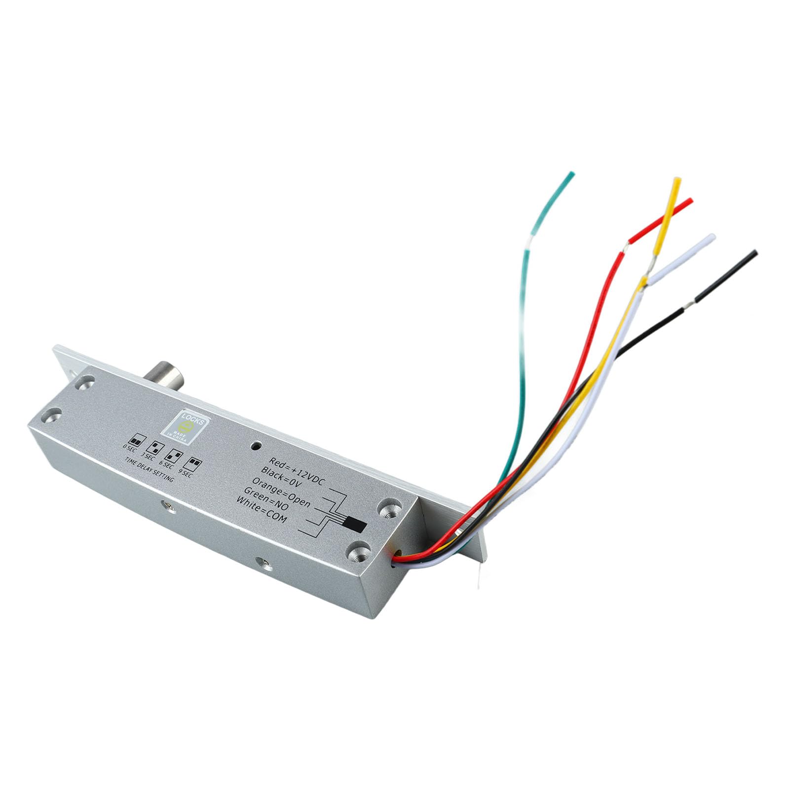 Serrure à Pêne électrique DC 12V 5 Lignes - Serrure de Porte à Pêne Dormant étroit avec Affichage LED temporisé pour Contrôle D'accès à L'entrée de Porte (Verrouillage de mise hors tension)