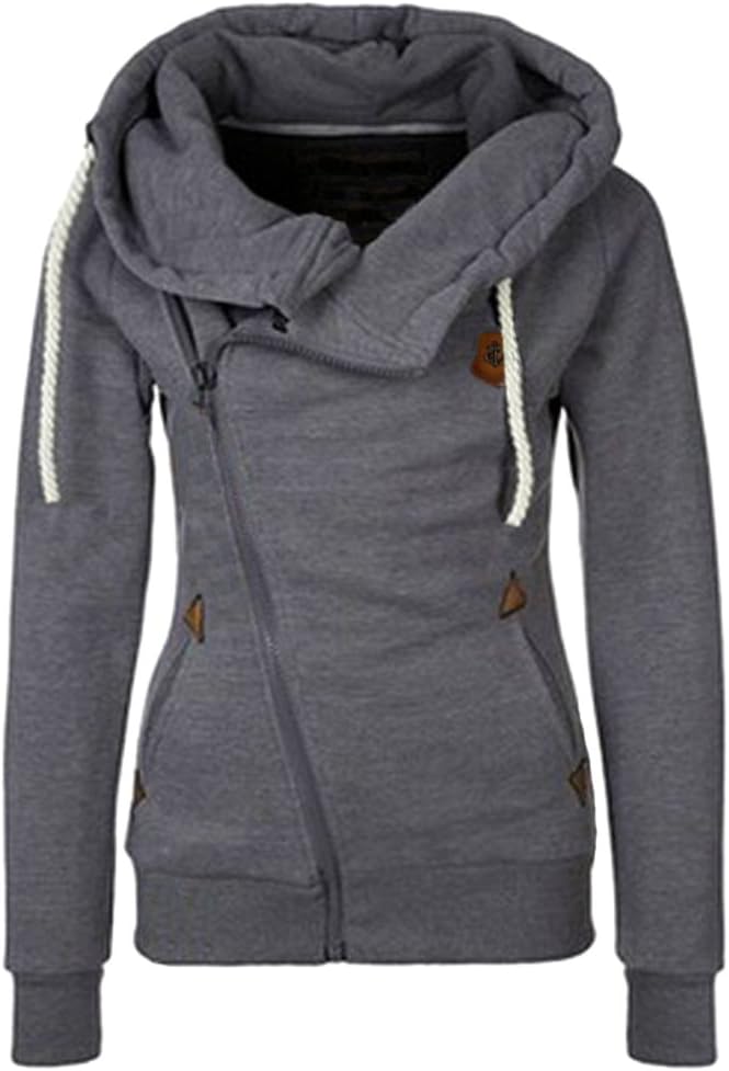 Jjyee Women's Casual Hoodie Slim Fit Sweatshirt Full Zip-Up