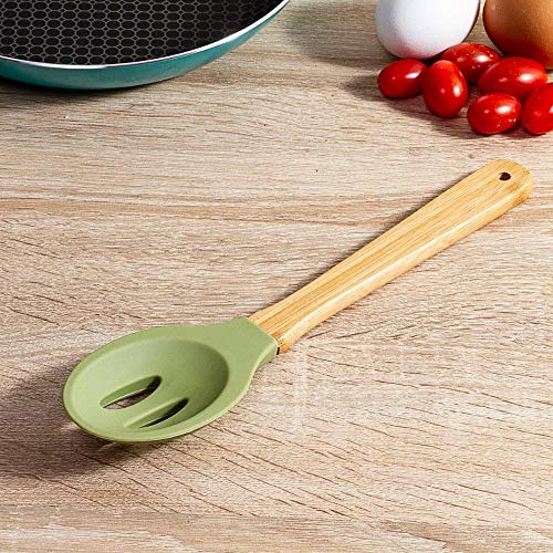 Escumadeira Task Silicone Bambu Etna Verde