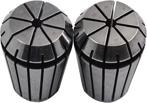 2Pcs/Set ER-20 1/8 Spring Collet Chuck Milling Tool Bits Holder for Lathe Machine ER-20 1/8