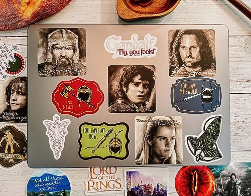 Conquest Journals Lord of The Rings Vinyl Stickers, 60 Unique Stickers Including 5 Holograms, Waterproof, UV and Scratch Resistant, Officially Licensed