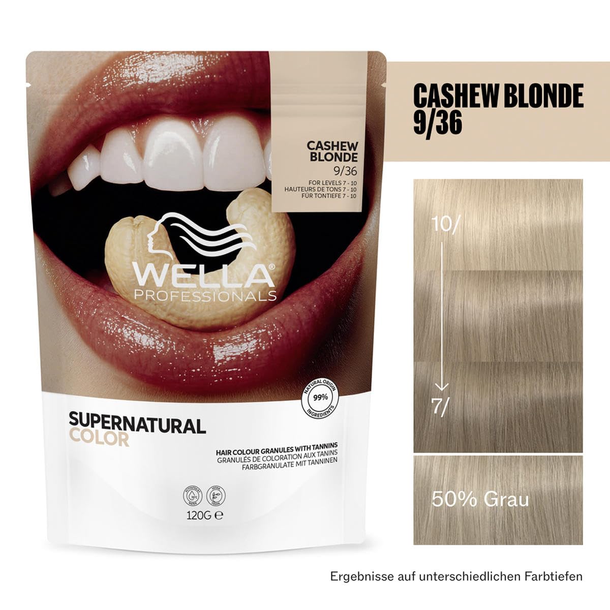 Wella Supernatural Color 9/36 Cashew Blonde 120g | Coloration Professionnelle Effet Naturel, Reflets Lumineux et Uniformes, Couverture Douce et Résultat Naturel