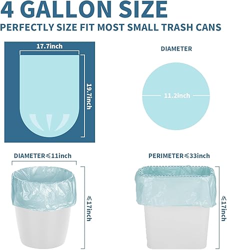 Miniatura 10 de Magesh - Bolsas de basura pequeñas, bolsas de basura pequeñas de 4 galones, bolsas de basura pequeñas, forros de basura fuertes para baño,