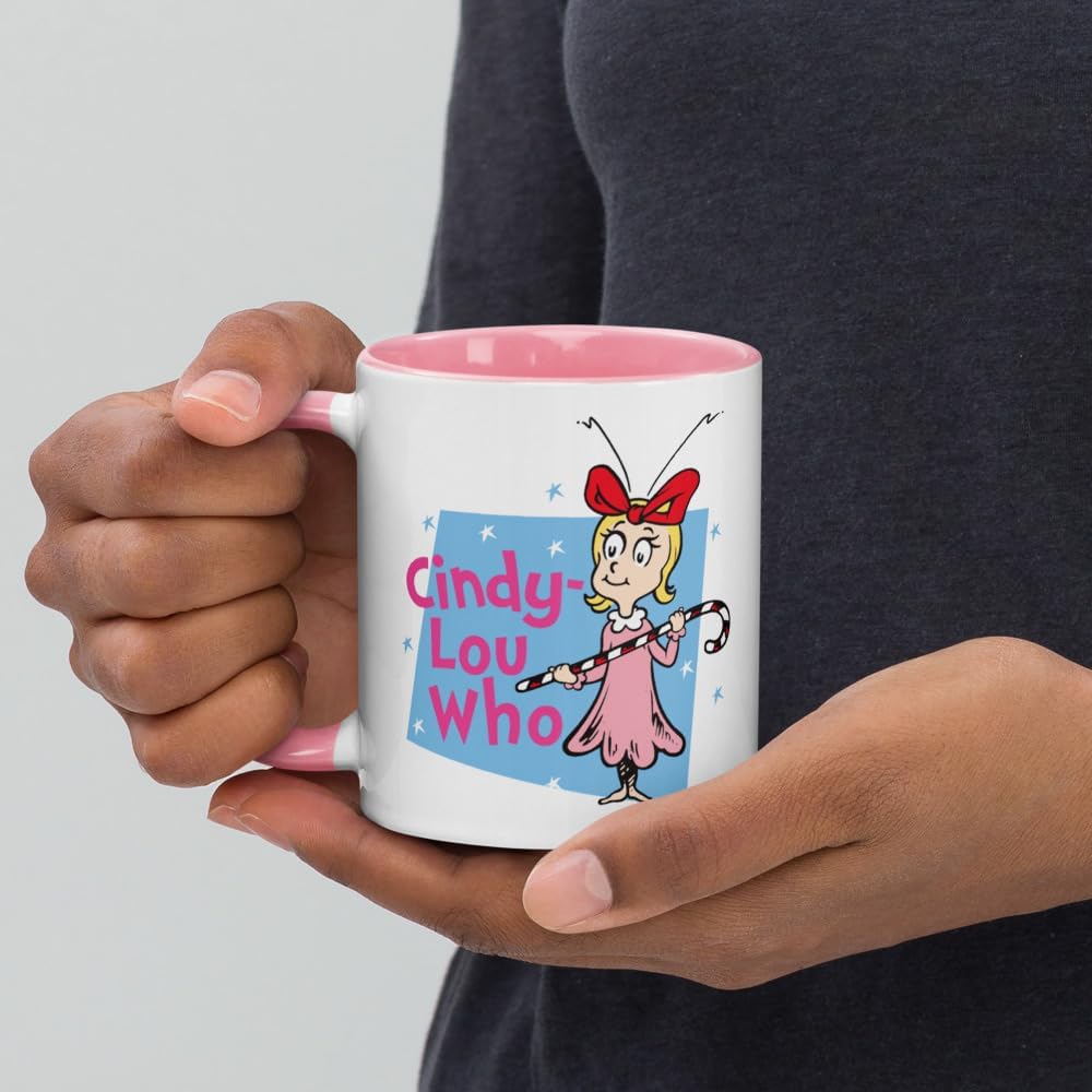 Dr. Seuss The Grinch Cindy Lou Who Two-tone Mug - White 11oz (325ml) Ceramic Coffee & Tea Mug - Fun Collectible Gift, Officially Licensed