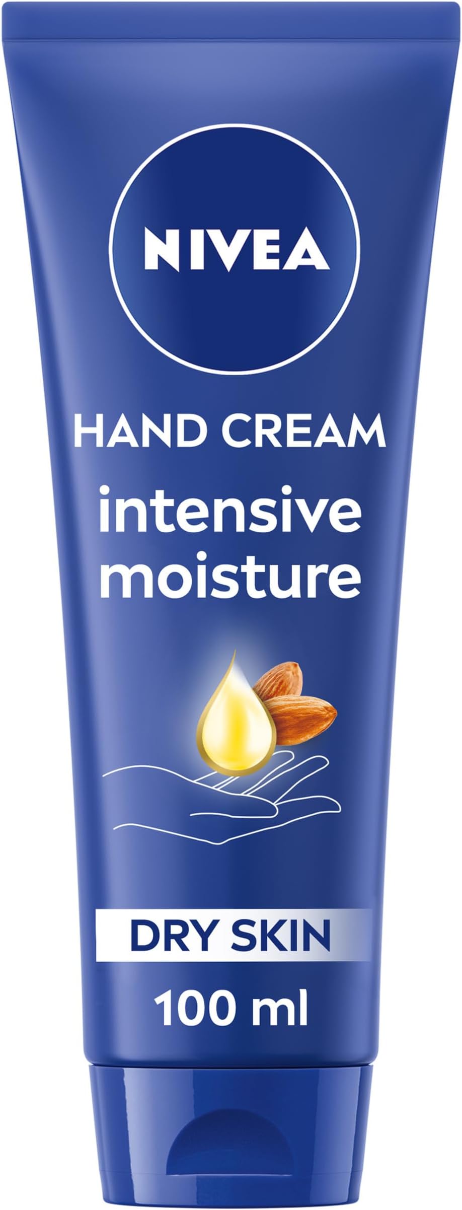 Intensive Moisture Hand Cream (100ml), Nourishing Hand Cream with Almond Oil and Shea Butter, Daily Intensive Moisturising Hand Lotion for Dry Hands