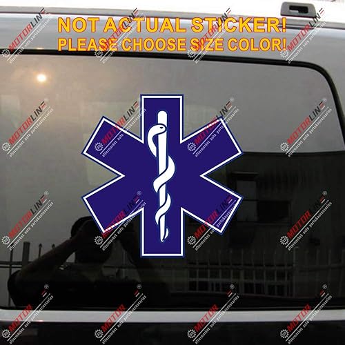 EMT Star of Life - Adhesivo de ambulancia médica de emergencia para automóvil, tamaño reflectante (reflectante, 16 pulgadas x 16 pulgadas)