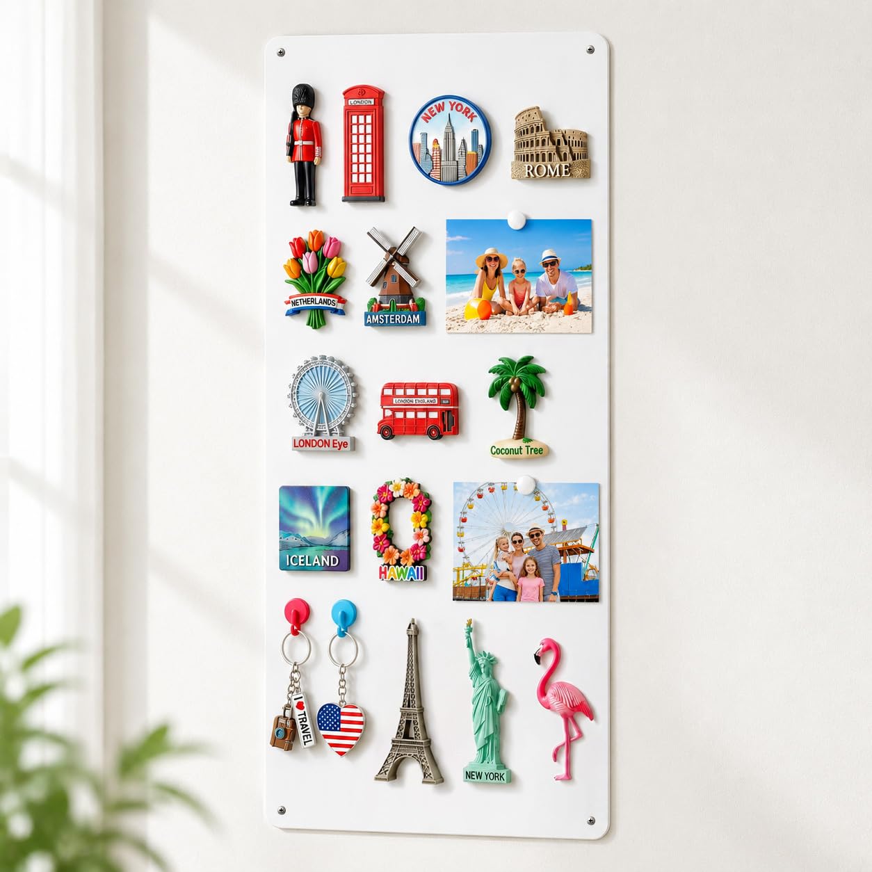 LYZZXI Narrow Magnetic Board for Wall: Display Family Travel Memories