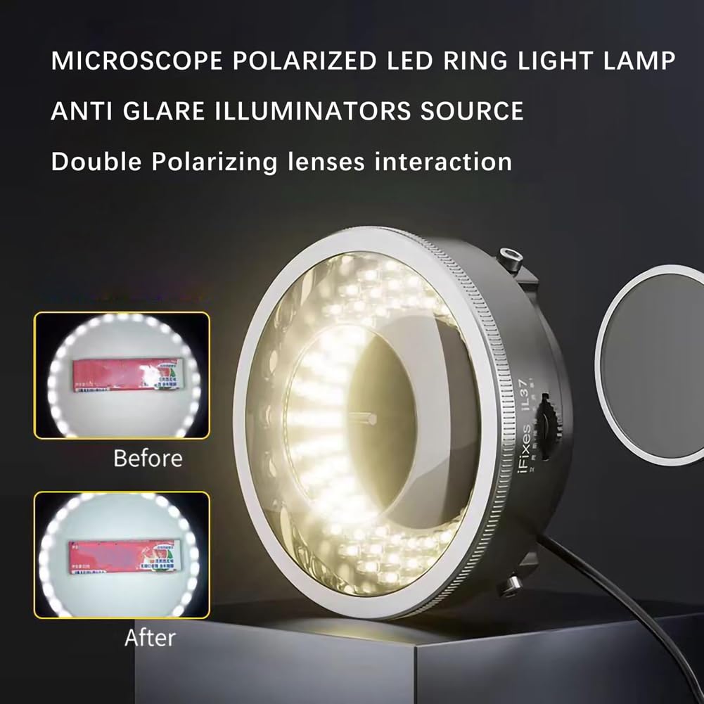 Labor-Illuminatoren Mikroskop für Telefon zum Löten Reparierter Polarisierter Ringlicht Ultra-Bright 96 LED-Lampen-Anti-Blend