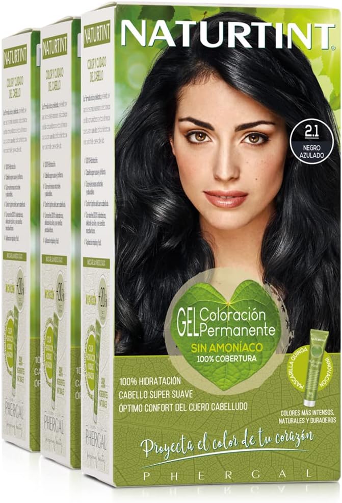 Naturtint Biobased Hair Colour Ozonder ammonia | 2.1 Blue Black | High proportion of natural ingredients | 3-pack | 510ml