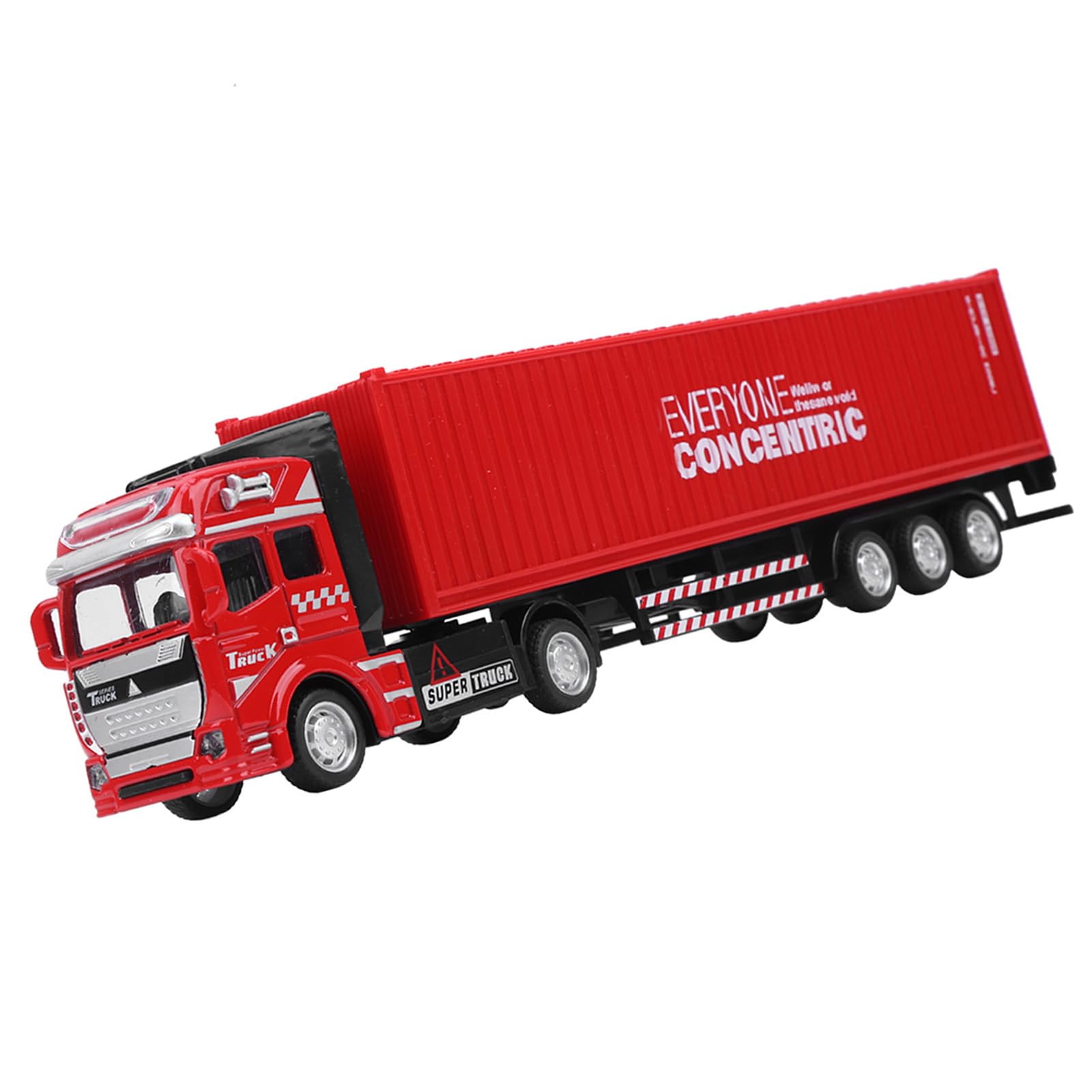 1: 48 Modello di Camion Portacontainer in Lega Giocattolo di Pregevole Fattura Veicolo per Auto, Tirare Indietro e Carrozzeria Rimovibile per Bambini Tempo di Gioco Rosso (Camion