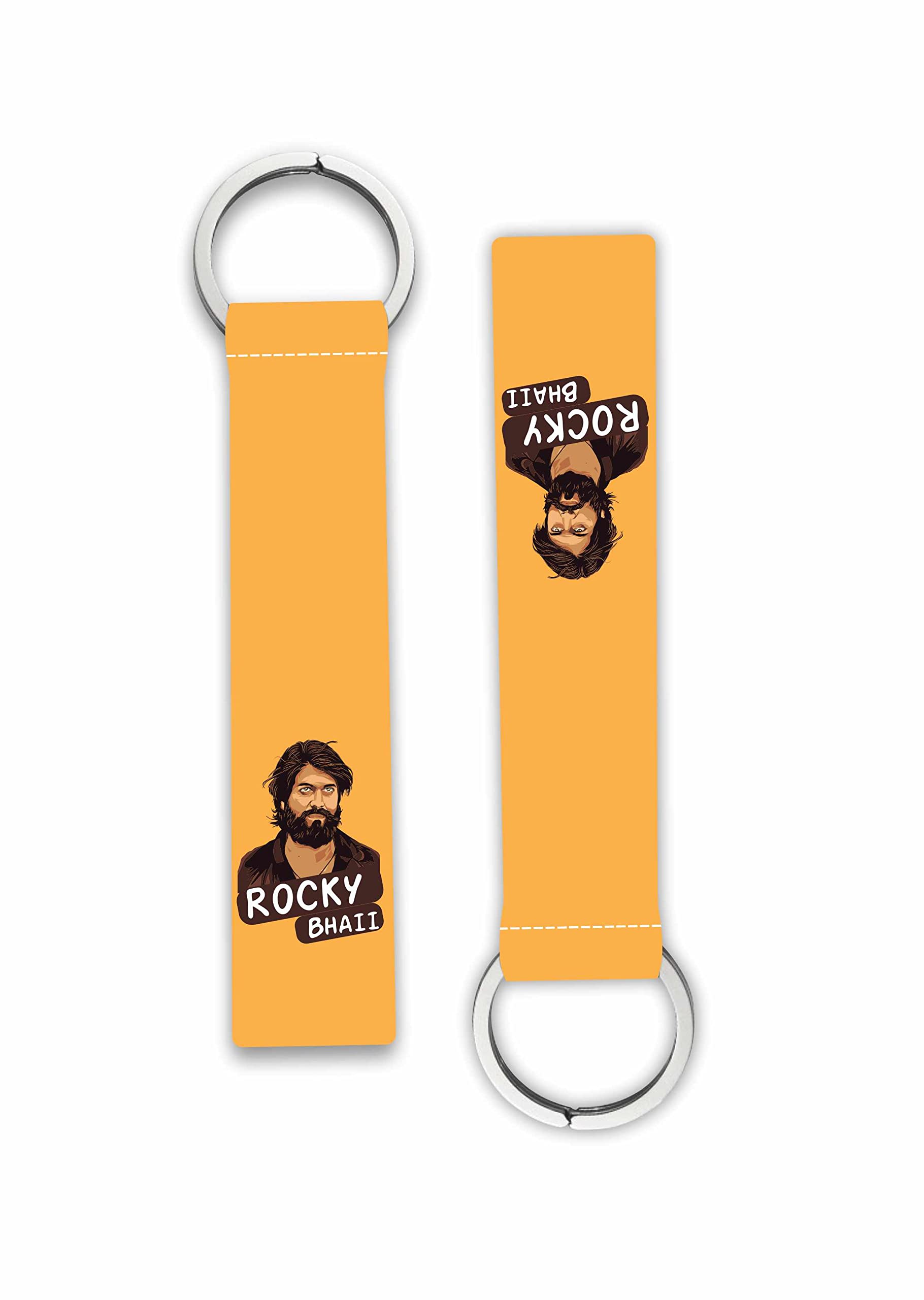 woopme 1Pcs Actor Rocky Bhai Lanyard keychain Holder Bikes Cars Scooters Boys Girls Key Holder Key Tag Multicolored (6 x 1 Inches)-picture-20
