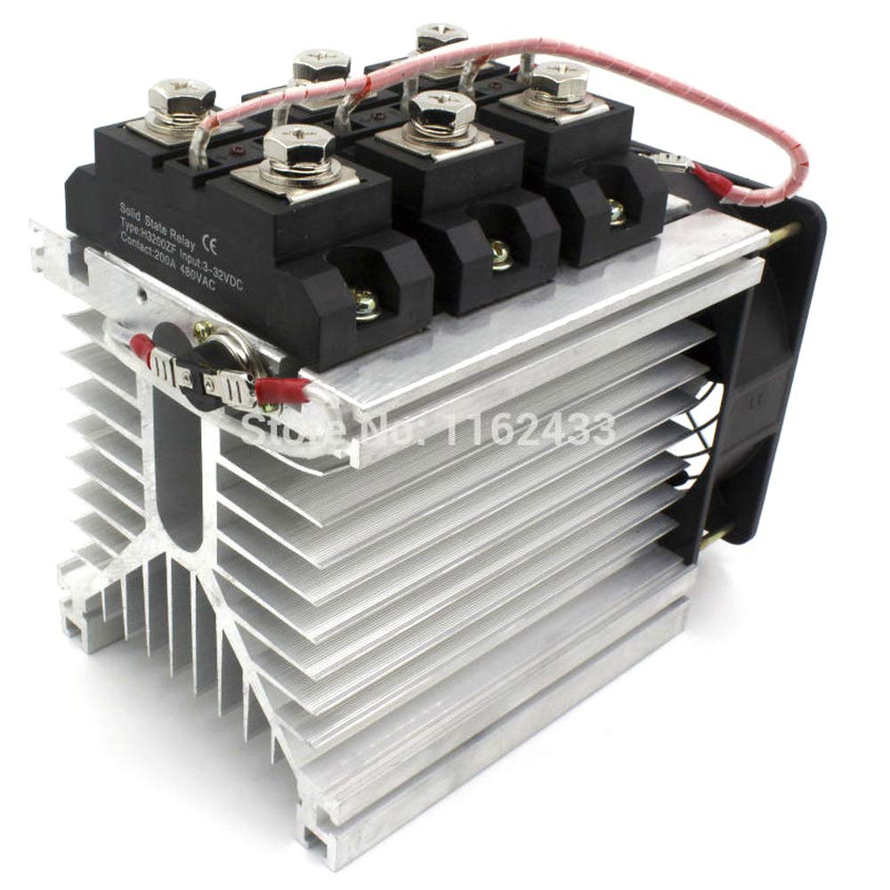 H3200ZF-3 Three Phase DC to AC 200A 24-480Vac Industrial Grade Solid State Relay Set/SSR Set