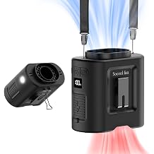 Socool 14500mAh Portable Waist Fan Clip on Belt 360 Rotation Wearable Rechargeable Personal Shirt Fan, 67H Cooling 5-Speed Battery Operated with Light, Neck Fan Hands-Free for Outdoor Jobsite Camping