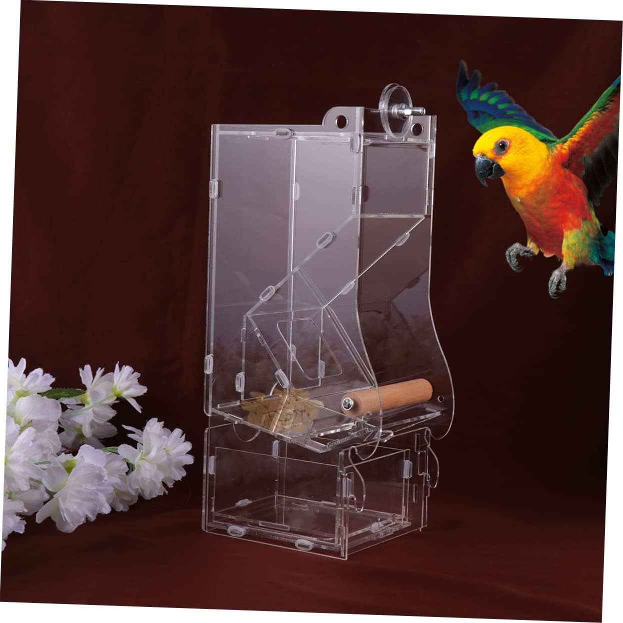 Feeder Size Automatic Container L Food Acrylic Parrot Bird image 4