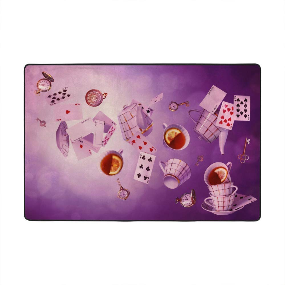 Tapis de salon cartes à jouer violet idéal pour vos moments de détente en famille