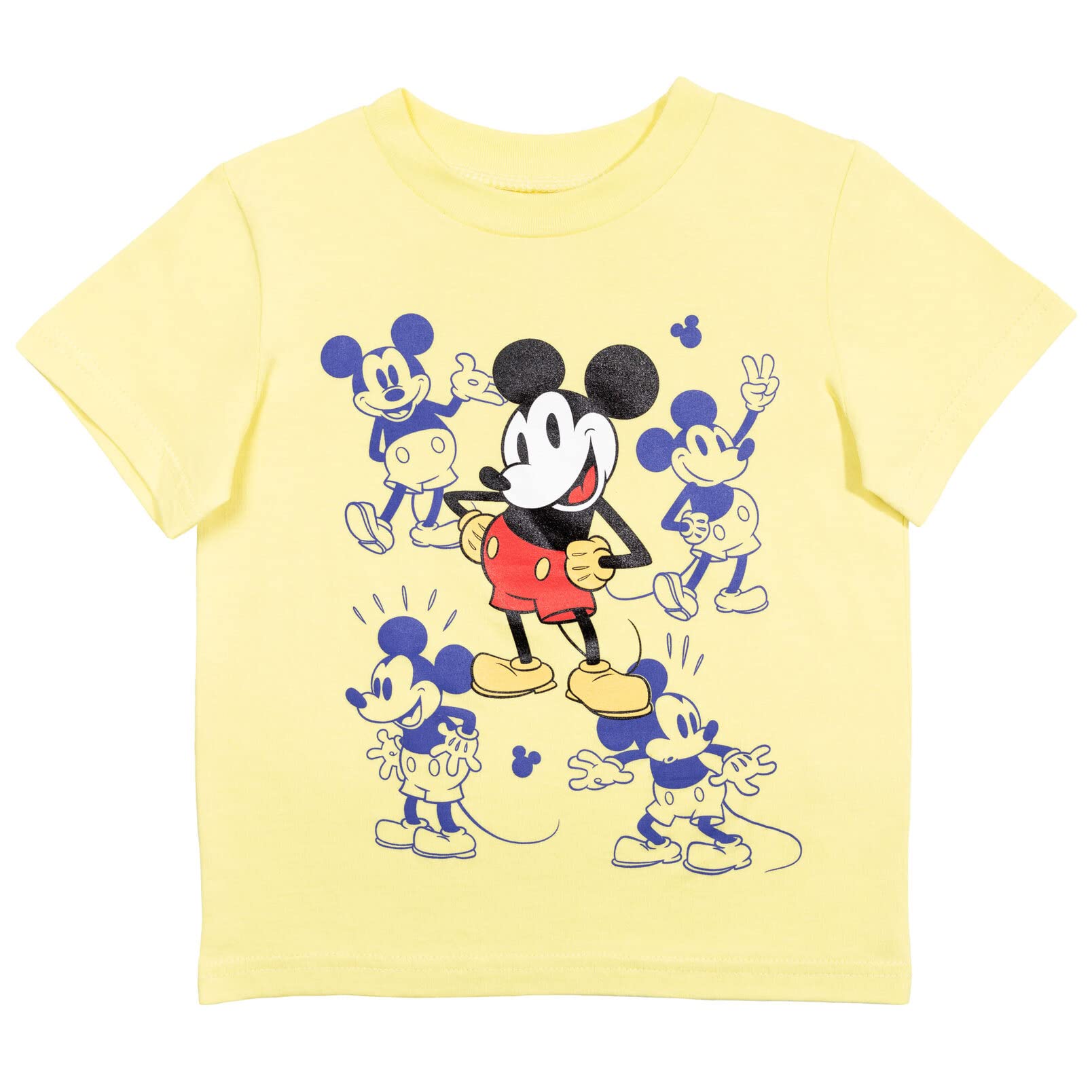 Disney Mickey Mouse Toddler Boys 3 Pack Short Sleeve T-Shirt Yellow/Red/Blue 4T