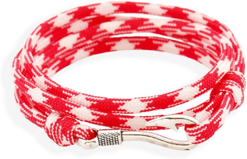 5-10pcs Nylon Rope Wrap Military Camouflage Nautical Fishook Bracelet, DIY Bracelet,Anklet,Necklace,32 Inch
